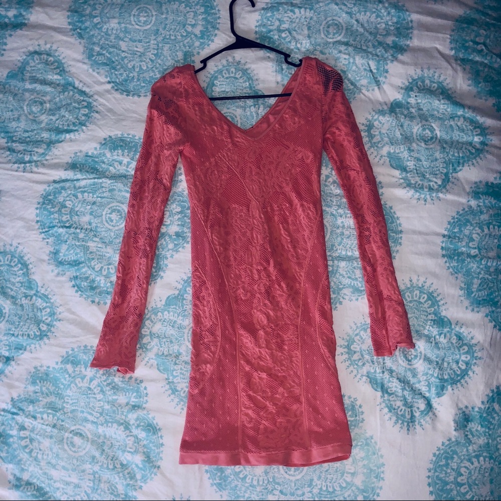 Coral Bebe bodycon dress